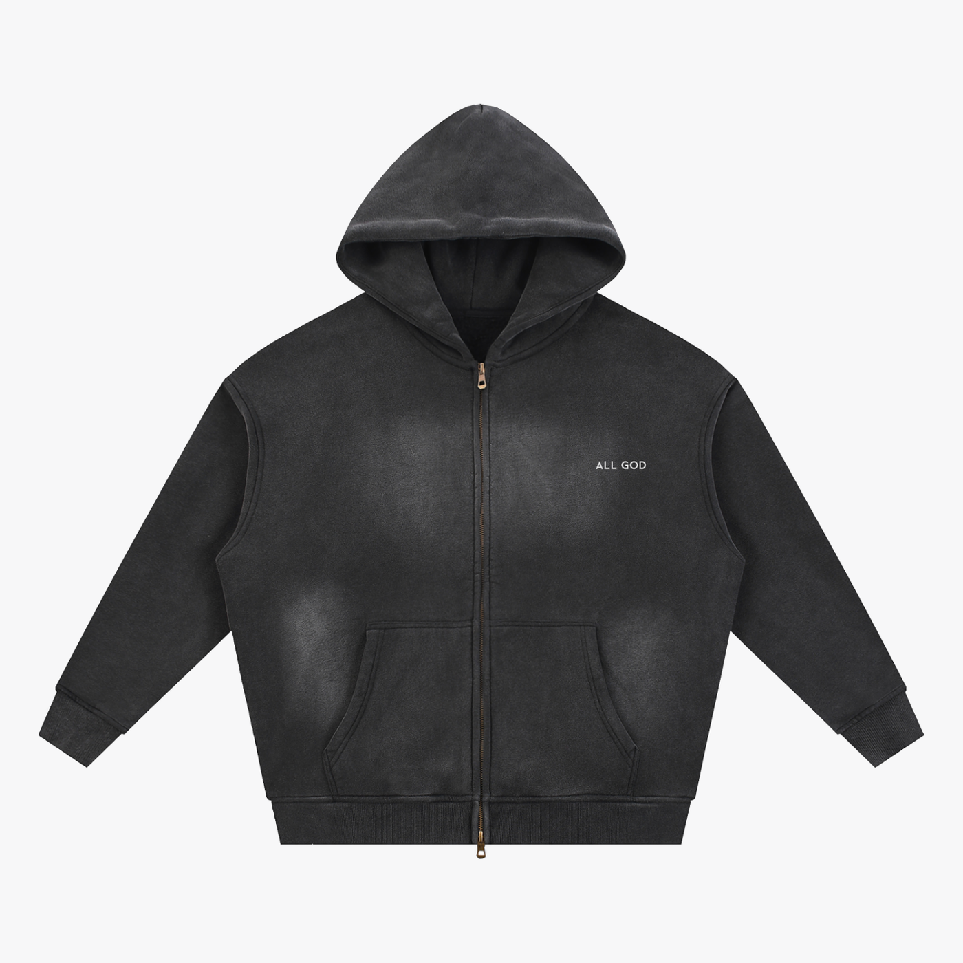 BRAND ZIP HOODIE black front