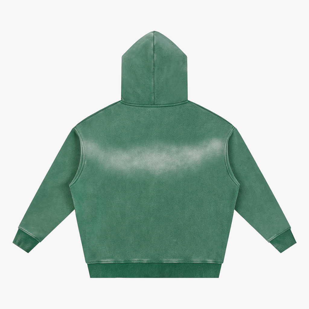 BRAND ZIP HOODIE dark-green back