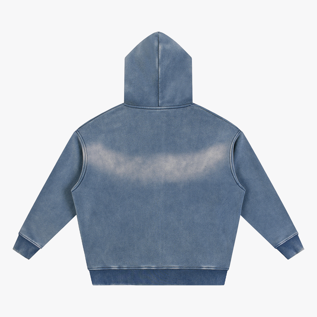 BRAND ZIP HOODIE haze-blue back