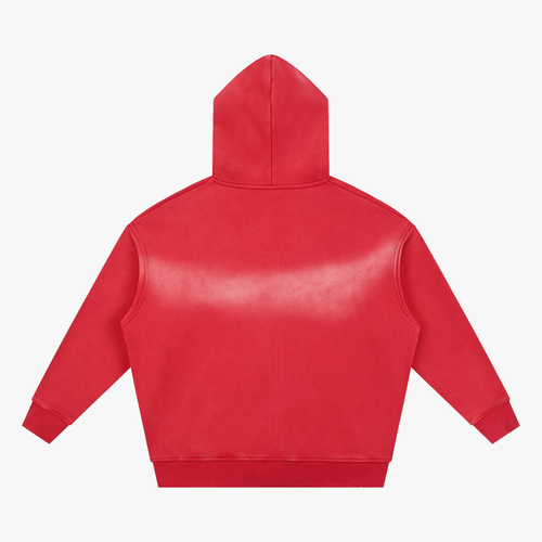 BRAND ZIP HOODIE red back