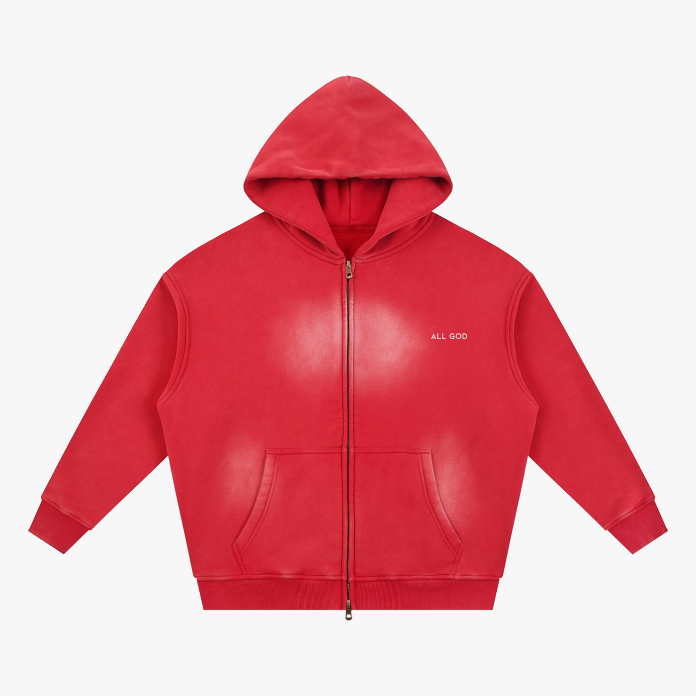 BRAND ZIP HOODIE red front